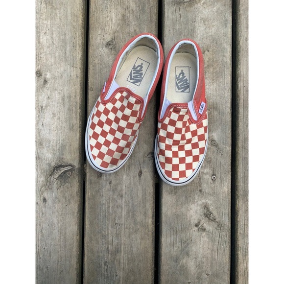 Vans Shoes - Red Checkered Vans size 5.5 men, 7 women